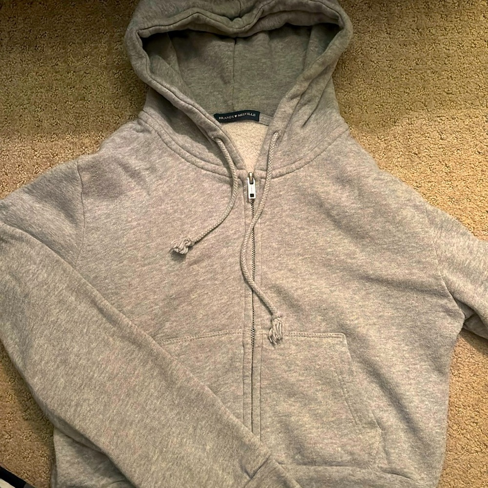 brandy melville cropped zip up